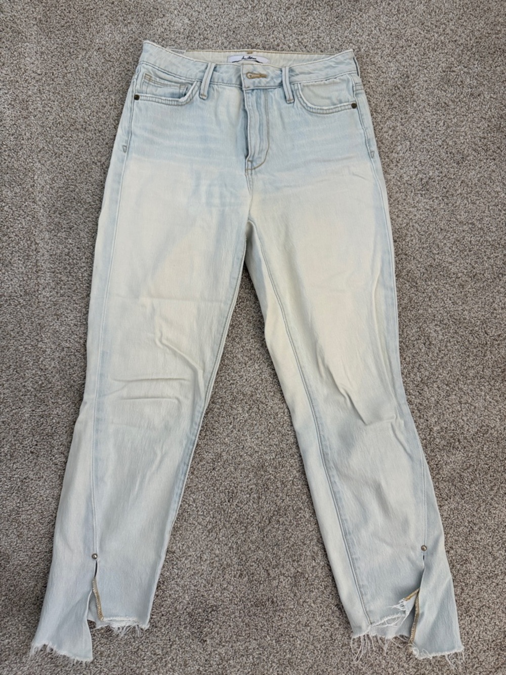 Sam Edelman Light Wash Women’s Jeans - Low-Rise Ankle with Frayed Hem